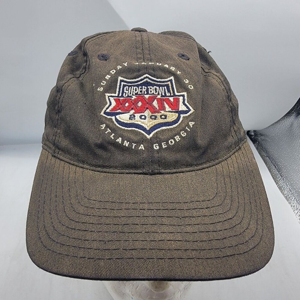 Vintage Super Bowl XXXIV 2000 Atlanta Georgia Adults Black Hat Cap Adjustable